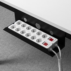 Lifegd100 免鑽孔延長線電線整理架, 黑色, 1個