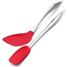 BERinG 矽膠不鏽鋼炒匙 + 大號鍋鏟組, 紅色, 1個