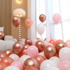 P&B UNITY 氣球 50p 套組 玫瑰金, 1套, 06 玫瑰金 4色混合 B