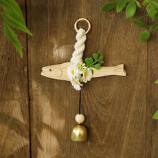 ScentBasket 花朵避邪明太魚磁吸門鈴, 白色