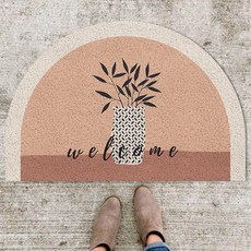 北歐半圓形入口線圈墊可切割 50 x 80cm, 1個, 05花瓶