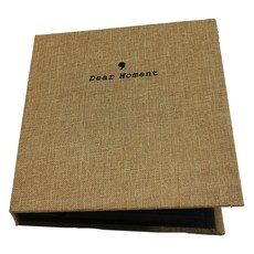 J&K 簡約3吋棉麻迷你相簿 郵票收集冊 卡其色, 1個