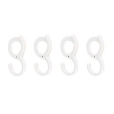 The Bella 多用途S形圓桿自動鎖定掛架掛鉤, 4個, 白色