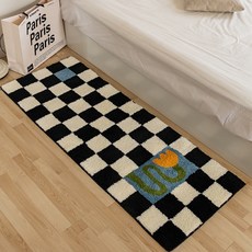 棋盤格紋圖案長方形地毯
