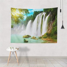 Alode 山林風景瀑布大型牆壁裝飾掛布, NO 12