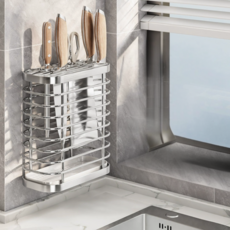 Live Box 優質304不鏽鋼瀝水刀架, 銀色, 1個