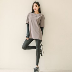 TUBE TREE 女性用寬鬆版型層次感防曬上衣 + 水上運動緊身褲套裝 BE8223L