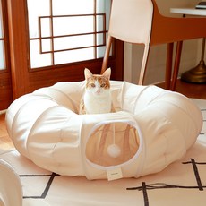 sosimtiger 探頭隧道 貓咪玩具, 1個, 奶油