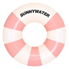 SUNNYWATER 成人圓形條紋泳圈 107cm, 1個, 粉紅色
