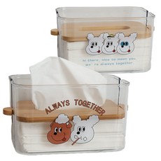 Selection Wood Puppy 紙巾盒二+三狗套組, 1套, 透明