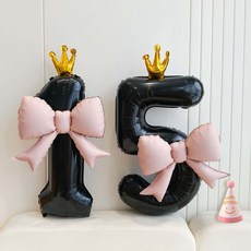 P&B UNITY 緞帶氣球數字帽子組, 1套, 02 黑色與粉紅色(15)