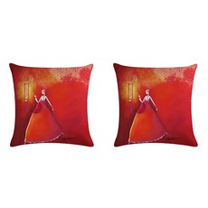 清新溫馨 我家精靈故事 家居抱枕套 2入