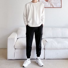 AnotherD 男士彈性鬆緊帶工裝束口褲
