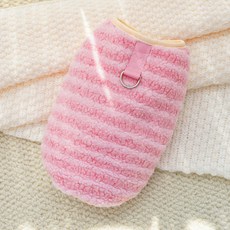 ARTIPET 寵物保暖毛絨亮點牽引背心, 1個, 粉色條紋