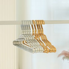 라이크하우스 초경량 알루미늄 논슬립 옷걸이 와이드형 2종 x 5p 세트, 골드, 실버, 1세트