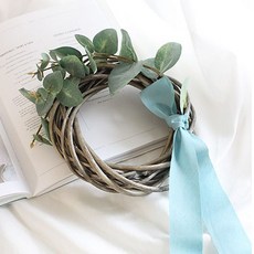 Ochearth 尤加利藍繩人造花環, 混合色