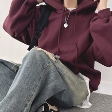 With Huilin 女款柔軟寬鬆連帽大學T