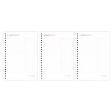 morning glory 12000 10分鐘學習筆記本 3入, 白色, 1套