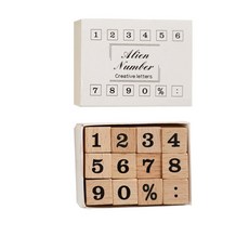 明治精選字母數字木印 E 套組, 1套