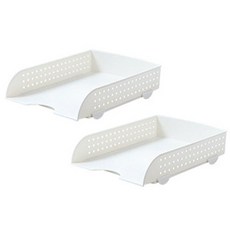 辦公用桌上文件保管箱 2個, 白色的, 第一階段