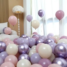 P&B UNITY 氣球 50入組合 紫色, 1套, 07 時尚紫羅蘭灰調5色混合