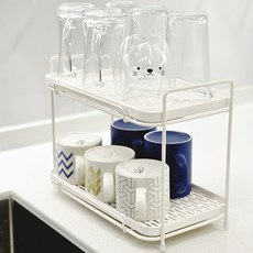 Ju and Ji 瀝水杯/隨行杯乾燥托盤 一般型, 白色, 1個, 2層