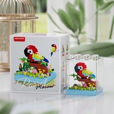 MEKANSM 鸚鵡系列 DIY 迷你積木公仔 裝飾品 綠頰鸚鵡