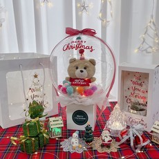 LOVELY FARM 聖誕快樂 角色娃娃氣球 + 壓克力樹 + 購物袋組合 熊麻吉, 混合顏色