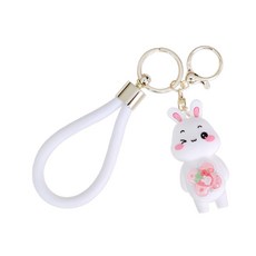 manhaengshop Smile Bingbing Animal Car Bag Keyring Bunny 兔子, 白色的, 1個