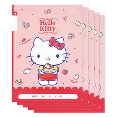 粉紅芒果 三麗鷗 國小17行寬格筆記本, Hello Kitty, 5個