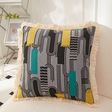 Homeflow 豐富流蘇抱枕 高級室內裝飾抱枕套