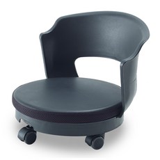 CHAIR FOCUS 蛋形坐式滾輪椅 高級坐墊靠背 黑色 EGB-450, 1個, 淺灰色