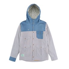 second corner 男士純淨麵條牛仔帽襯衫襯衫夾克Spach