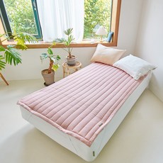 BAZAAR 加厚鬆緊帶床墊, 粉色