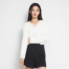 미쏘 여성용 부클 리본 가디건