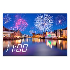 LED 시계 캔버스 프린팅 액자 600 x 400 mm, 옵션37