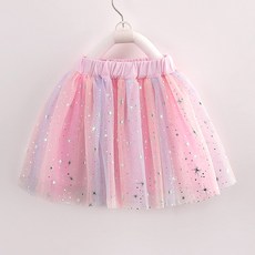 woojooi 女童珠光彩虹紗裙