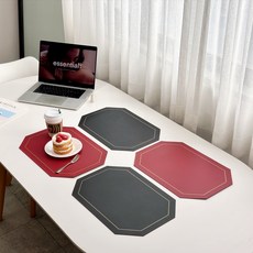 briview 北歐風雙面餐墊, 黑色 + 紅色, 43 x 30 x 1.8cm