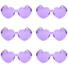 파티공구 무테 하트안경, 퍼플, 6개