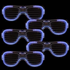 파티해 LED 와이어점등 셔터쉐이드 안경, 화이트, 5개