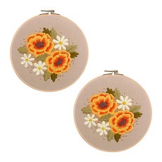 Enasu 初學者大花簡易刺繡DIY套組, 2套, 花花