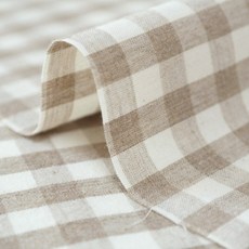 Chouchou Room 混色水洗格紋布料, 米色