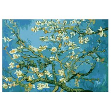 코쿼드 DIY 명화그리기 유화 그림 세트 600 x 750 mm, H04 고흐의 꽃피는 아몬드나무, 1개