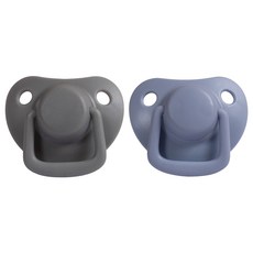 FILIBABBA 安撫奶嘴 2入+奶嘴保護套, 第1階段(0~6個月), Gray+Baby Blue, 1套
