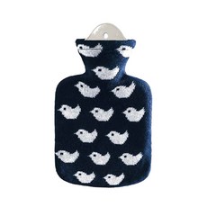 sanger 針織棉橡膠保溫水袋 34款 S號 藍色 0.8L, 1個