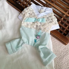 bydamsoomi 狗狗韓服花少爺連身服, 薄荷綠