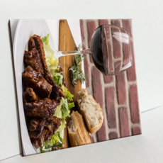 HTP 磁磚畫 C2684 烤肋排與紅酒