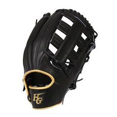 HI-GOLD Steer hide 用於外野手的硬質雙十字網手套 HL205MBGOF001 用於右側, 黑色+金色