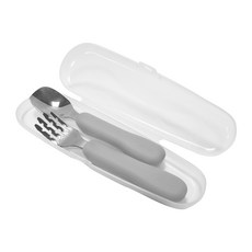 AGAFURA 不鏽鋼矽膠叉匙組 第2階段, 1組, 灰色