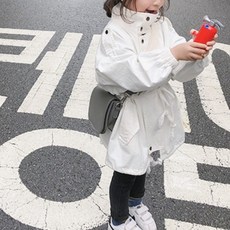 EUMONG 女童 Kormi 高領抽繩軍裝長袖外套